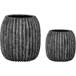 Bloomingville Efim Pots Terracotta 2 Pieces, Black