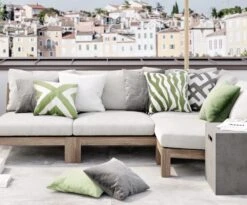 Impal Cushion Outdoor 50x50 Cm, Sage / Off-white -Sagaform Shop chhatwal jonsson impal cushion outdoor 7