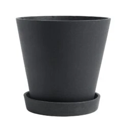Hay Flowerpot With Saucer Black, Ø21.5 Cm XL