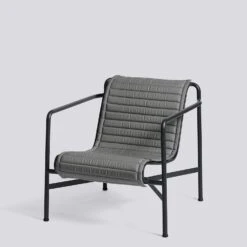 Hay Palissade Cushion Quilted Lounge Chair Low, Anthracite -Sagaform Shop hay palissade cushion quilted lounge chair low 4
