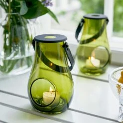 Holmegaard Design With Light Lantern Olive, H25 Cm -Sagaform Shop holmegaard dwl lantern olive 1