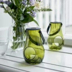 Holmegaard Design With Light Lantern Olive, H16,5 Cm -Sagaform Shop holmegaard dwl lantern olive 2 2