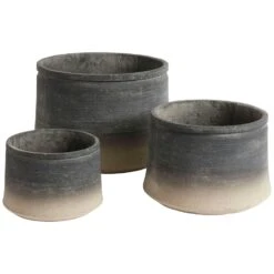 Muubs Kanji Decorative Pot Low Grey, 34 Cm -Sagaform Shop muubs kanji pot low grey 1 1