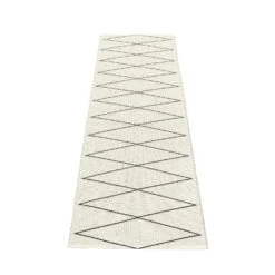 Max Rug 70x320 Cm, Black/Vanilla -Sagaform Shop pappelina max rug black vanilla 1 1