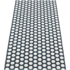 Noa Rug Dark Blue / Vanilla / Warm Grey, 70x150 Cm