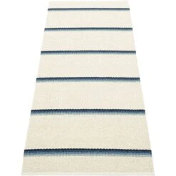 Olle Rug Blue / Background Vanilla, 70x180 Cm