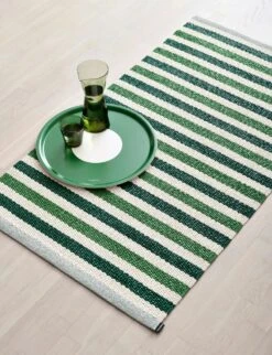 Teo Rug Dark Green / Grass Green / Vanilla, 70x300 Cm -Sagaform Shop pappelina teo rug dark green grass green vanilla 1 1