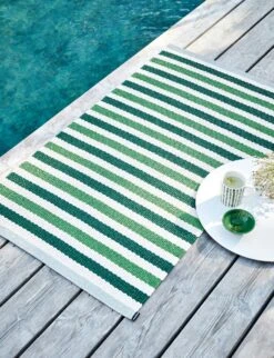 Teo Rug Dark Green / Grass Green / Vanilla, 70x240 Cm -Sagaform Shop pappelina teo rug dark green grass green vanilla 2