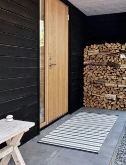 Teo Rug Warm Grey / Charcoal / Vanilla, 70x240 Cm -Sagaform Shop pappelina teo rug warm grey charcoal vanilla 1